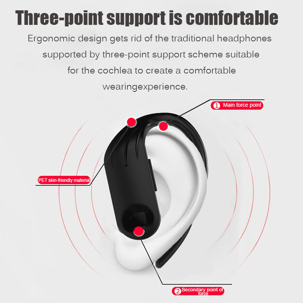 Tai Nghe Twins B1 Bluetooth 5.0 TWS Không Dây Với Mic Kép Móc Tai Kèm Hộp Sạc