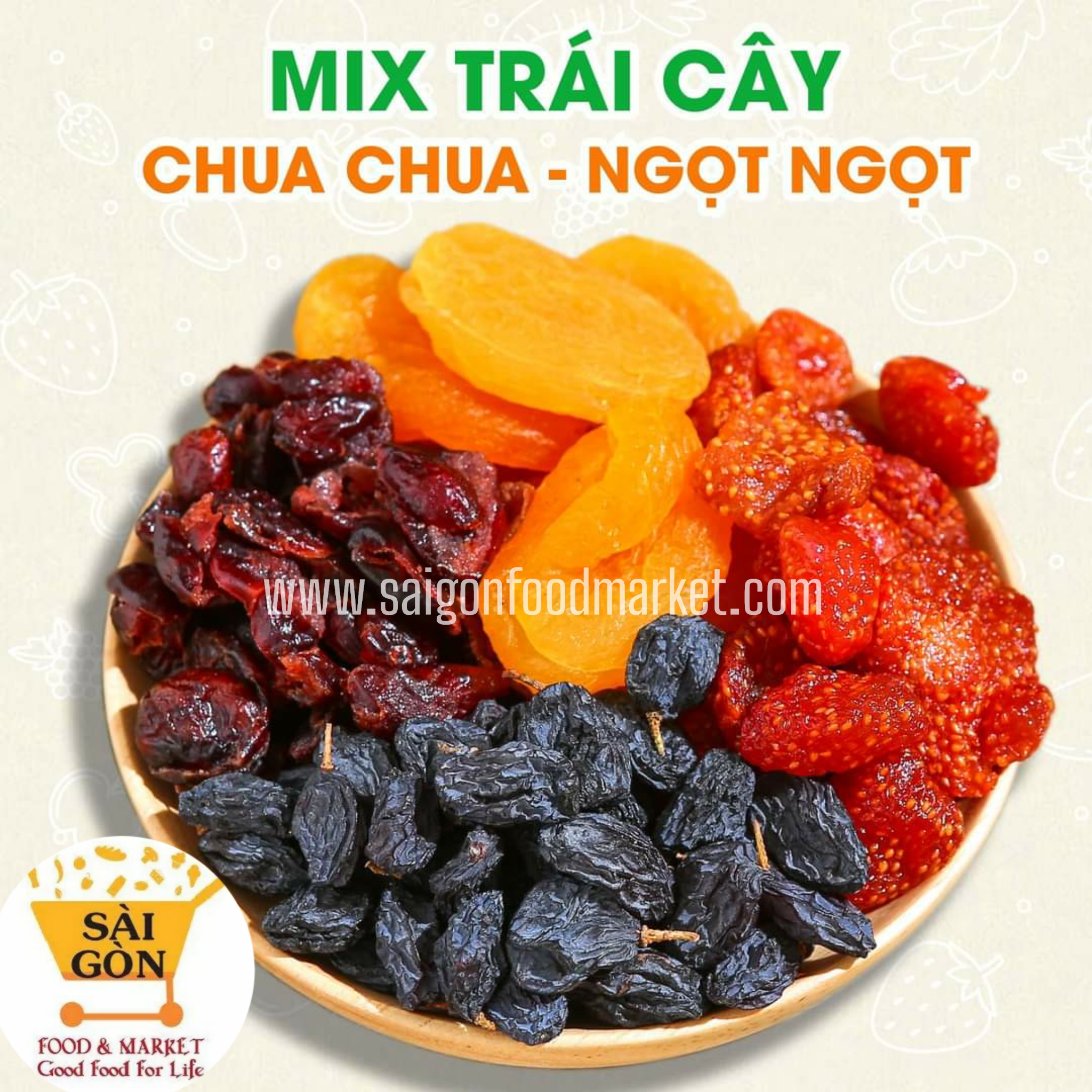 MIX TRÁI CÂY SẤY DẺO 500GRAM