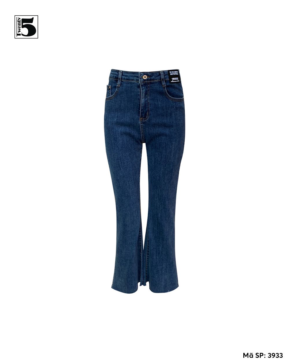 Quần jeans nữ ống loe cắt gấu, vải co dãn Twentyfive 3933