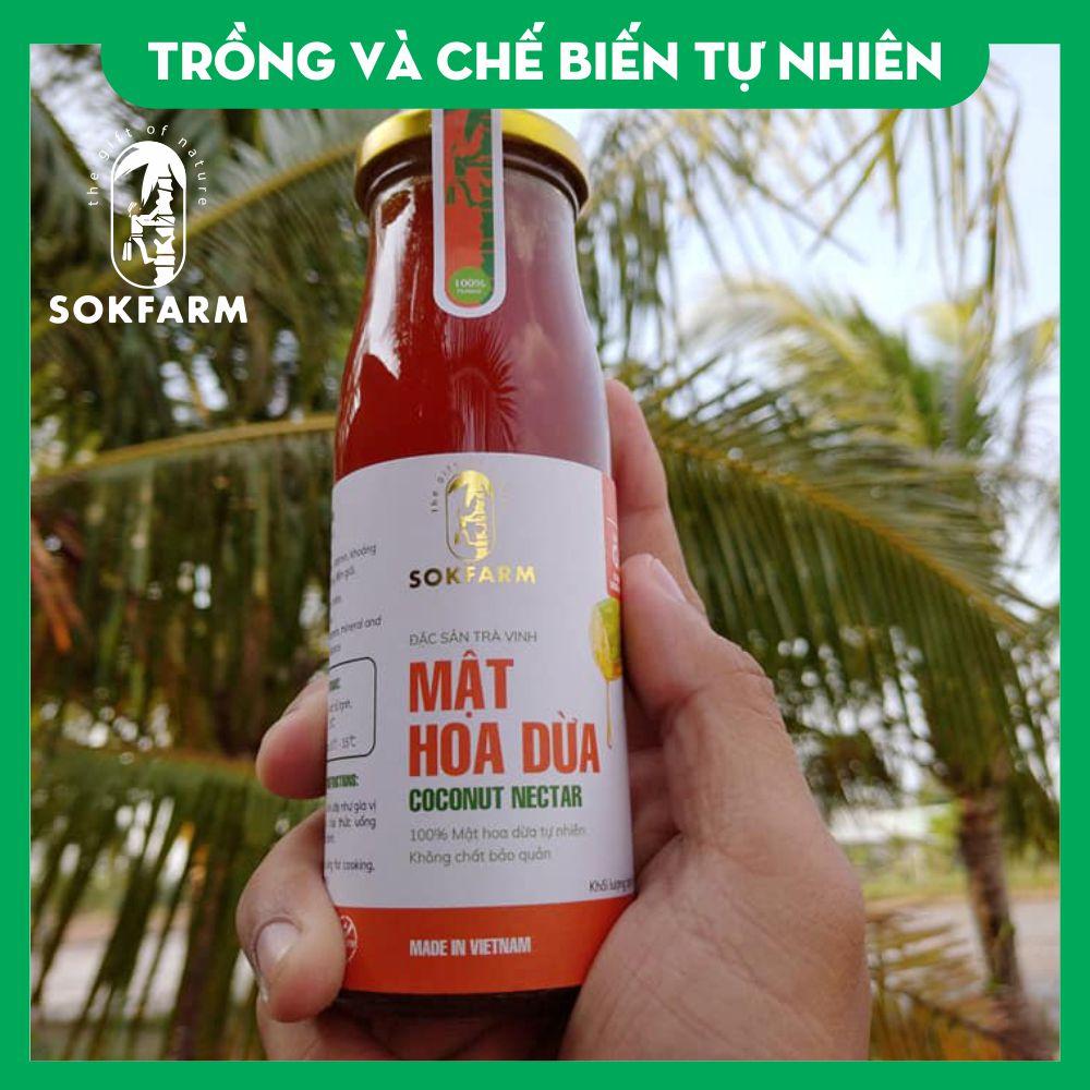 Mật Hoa Dừa - Sokfarm [250gr] - Đặc Sản Trà Vinh - Thực Phẩm Bổ Sung Chất Diện Giải - Gia Vị Cho Các Món Ăn, Sinh Tố, Nước Giải Khát - Thay Thế Đường, Mật Ong - Chứng Nhận An Toàn Vệ Sinh Thực Phẩm