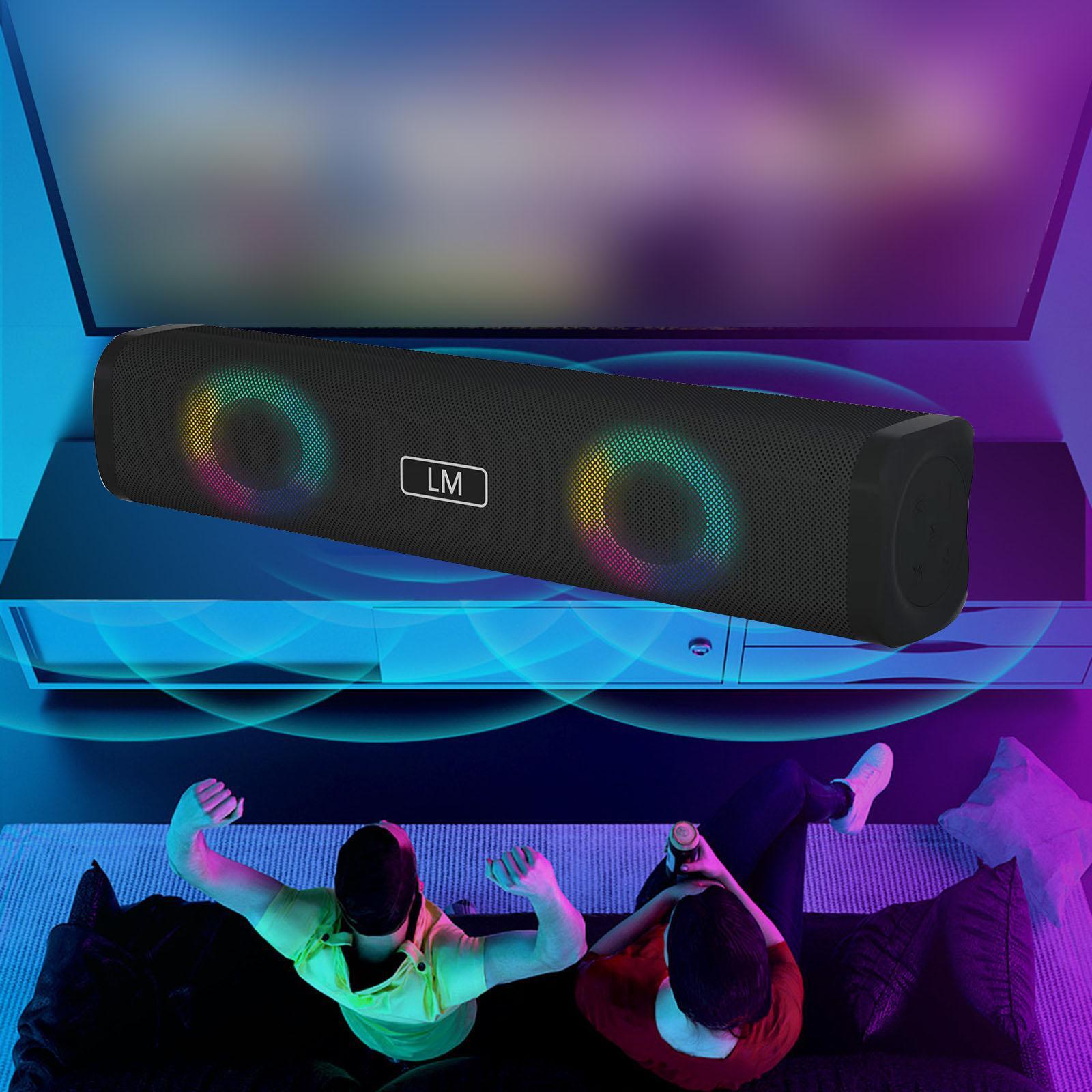 Wireless Sound Bar USB Powered Desktop Speaker for Cellphones Tablet Grb Blue