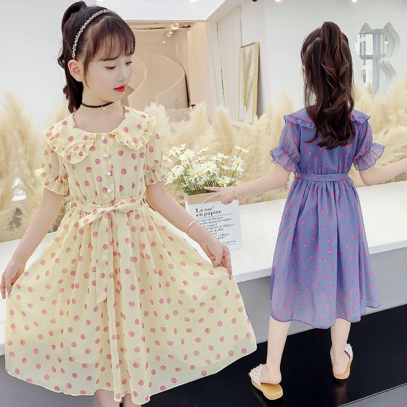 SHUANGYAN Cô gái ăn mặc mùa hè 2023 Mid-boy lưới váy công chúa phong cách phương Tây cho trẻ em mùa xuân và mùa thu chiffon váy