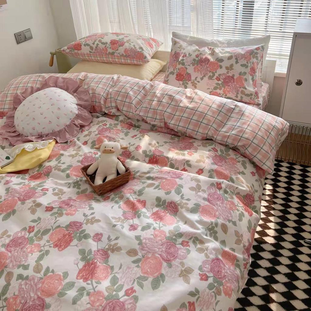 Bộ Chăn Ga Gối Cotton Living HIN BEDDING, Chăn Ga Gối Cotton 100% Cao Cấp Mềm Mịn Thấm Hút Mồ Hôi, Drap Giường Đủ Size