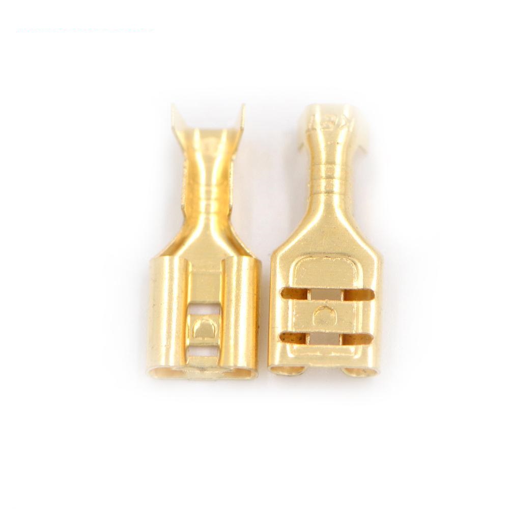 Set 100 đầu nối dây điện 4.8mm bằng đồng cho dây loa Xe Hơi , Ô tô