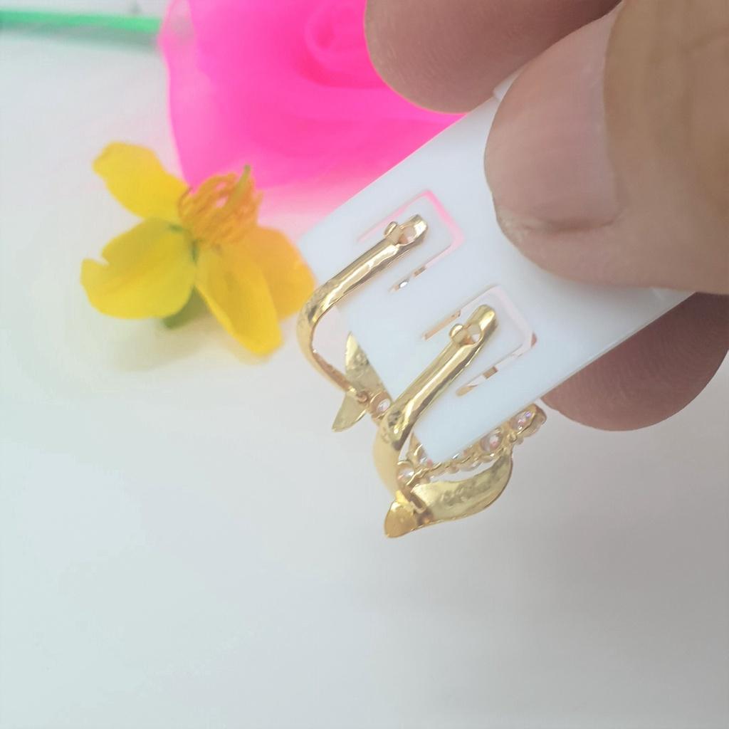 Bông Tai Kiểu Hình Thoi Xéo Xoàn Cao Cấp-Dùng lâu dài tắm rửa thoải mái không phai