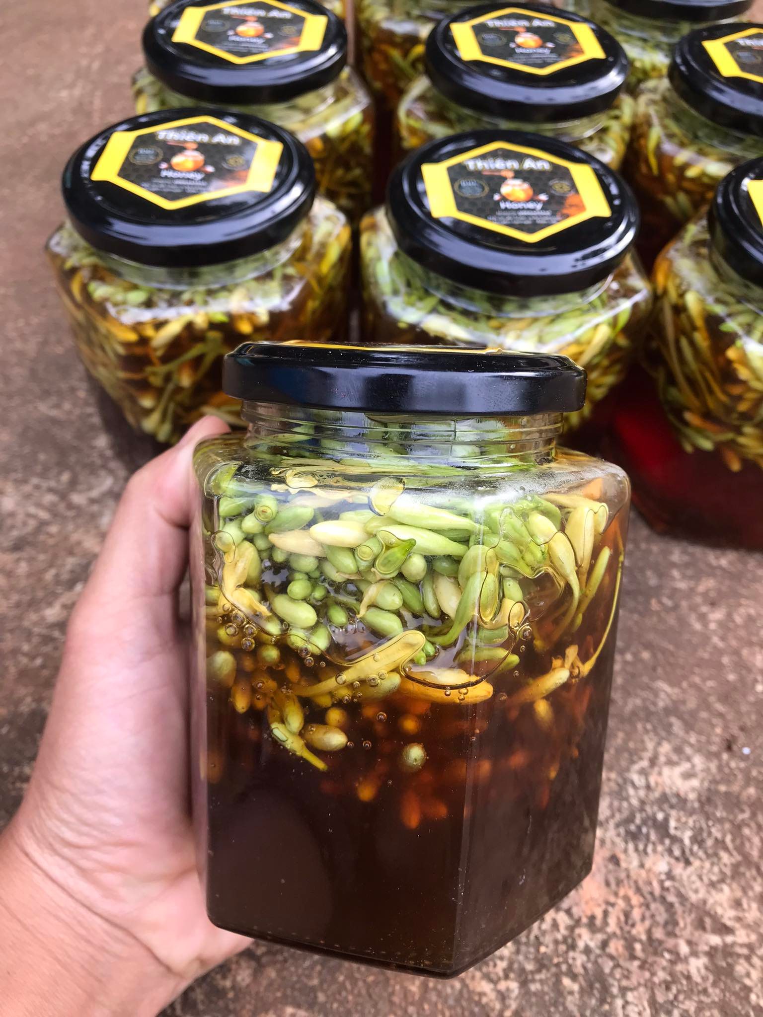 Gừng Sẻ ngâm Mật Ong Rừng Đaklak- Hũ Thủy Tinh 500ml