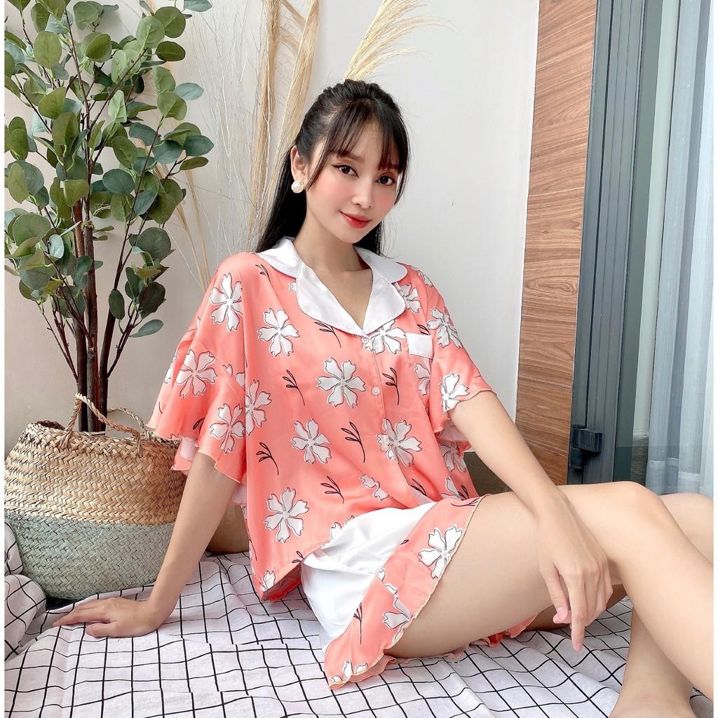 Bộ Lụa Cánh Tiên Họa Tiết Mặc Nhà