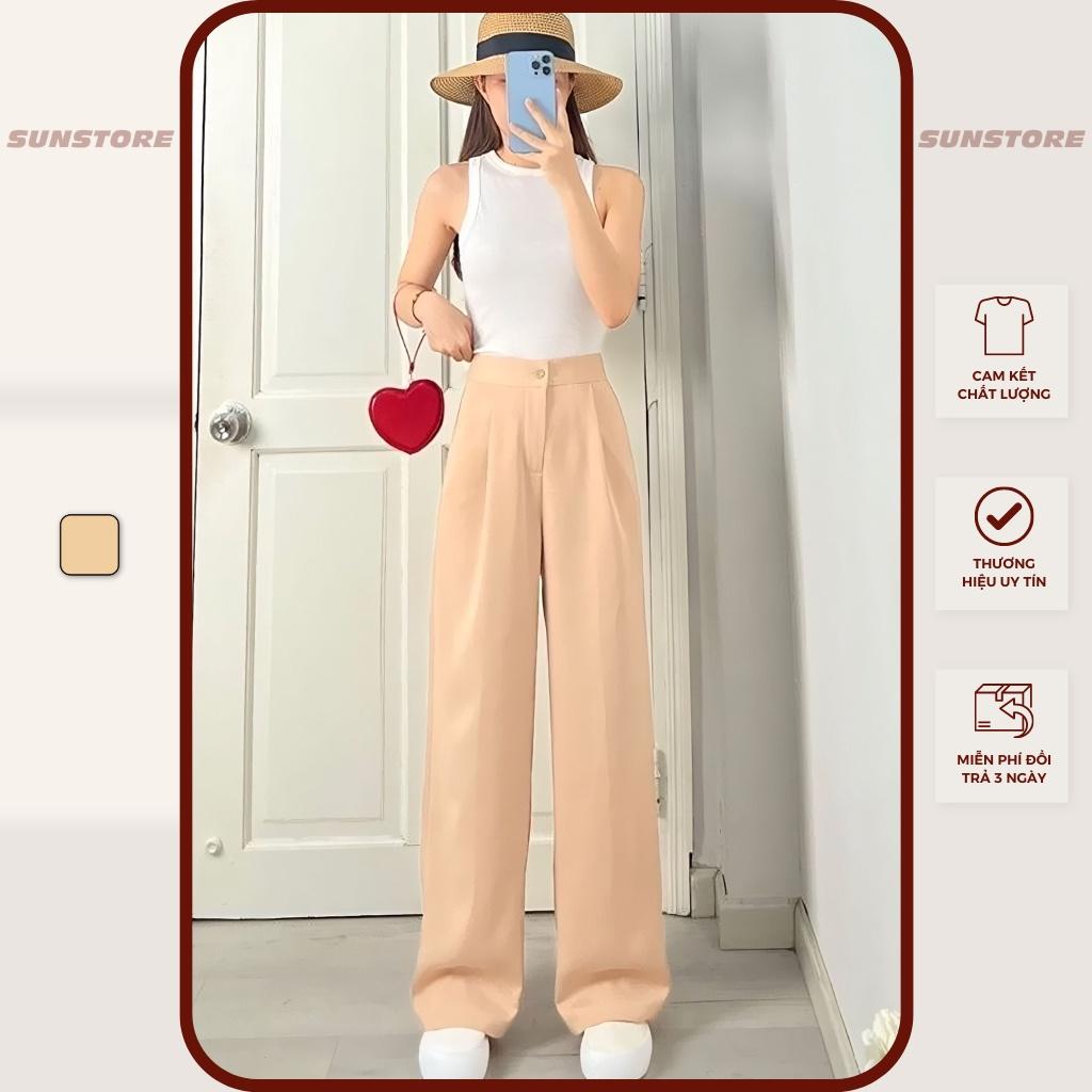 Quần ống rộng nữ culottes suông dài chất mỏng nhẹ