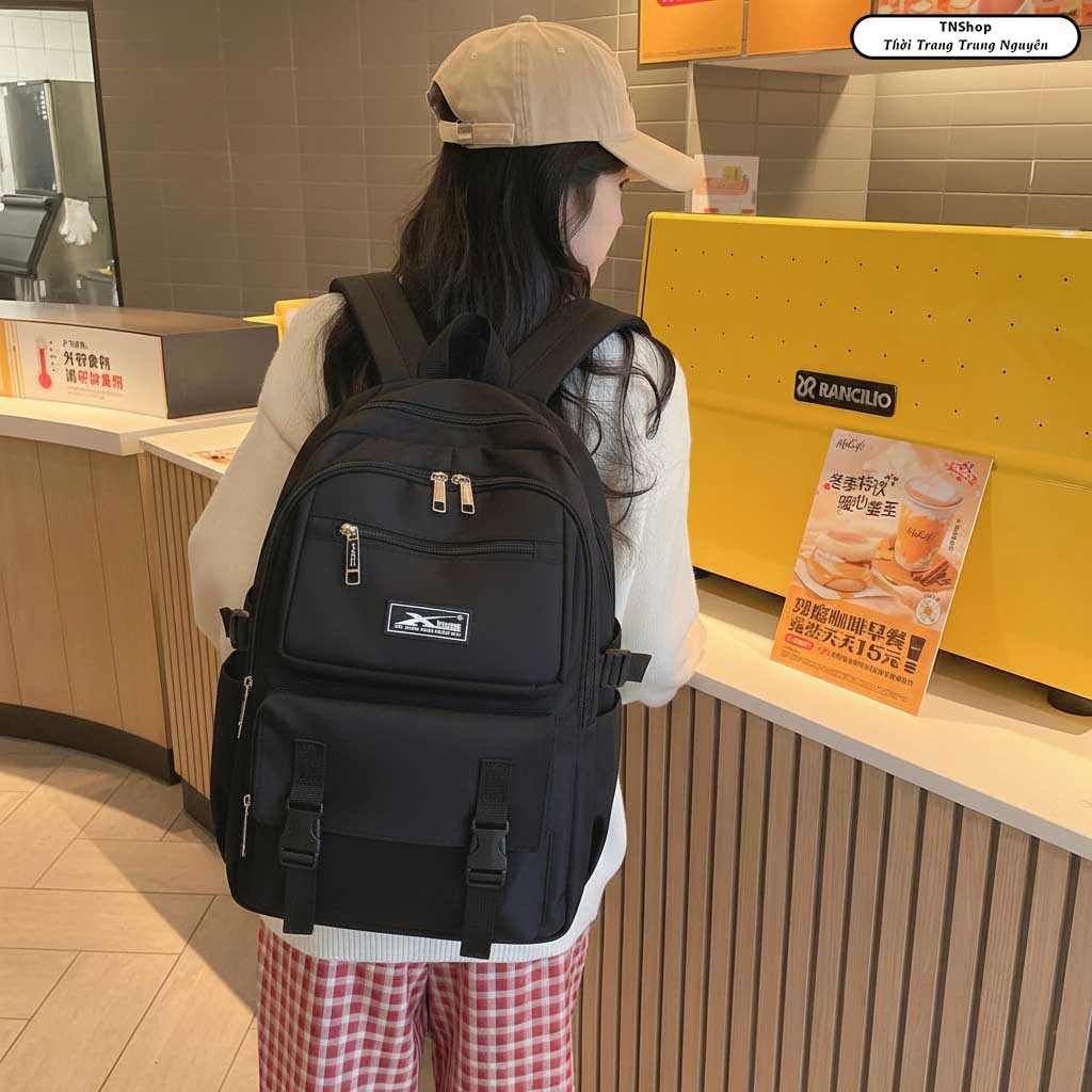 Balo Học Sinh Cấp 2 Cấp 3 Xbags Black Blue XB 3203 - Balo Thời Trang, Vải Chống Nước Bền Đẹp, Nhiều Ngăn Tiện Lợi, Nam Nữ Đều Dùng Được