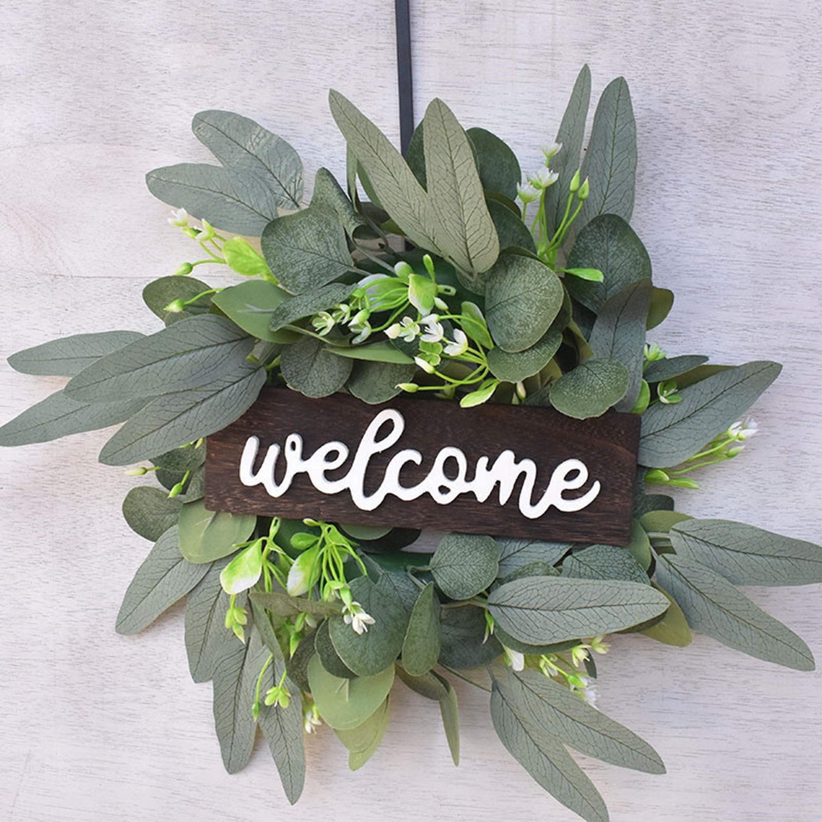 Welcome Sign Wooden Hanging Porch Wreaths for Front Door Decoration for Christmas, Restaurant, Home, Outdoor