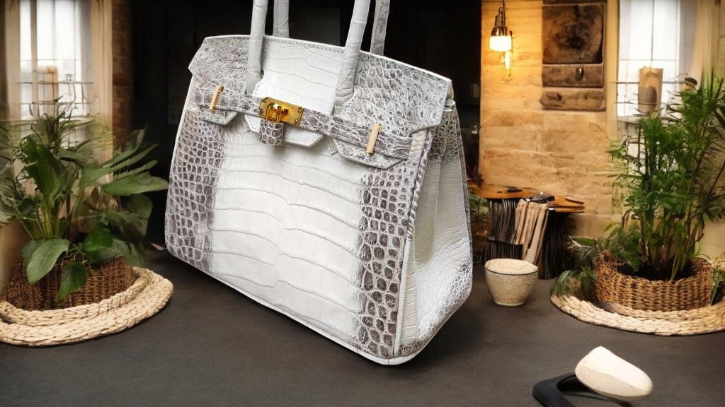 Túi xách cá sấu nữ màu Trắng tro cao cấp Loại 1