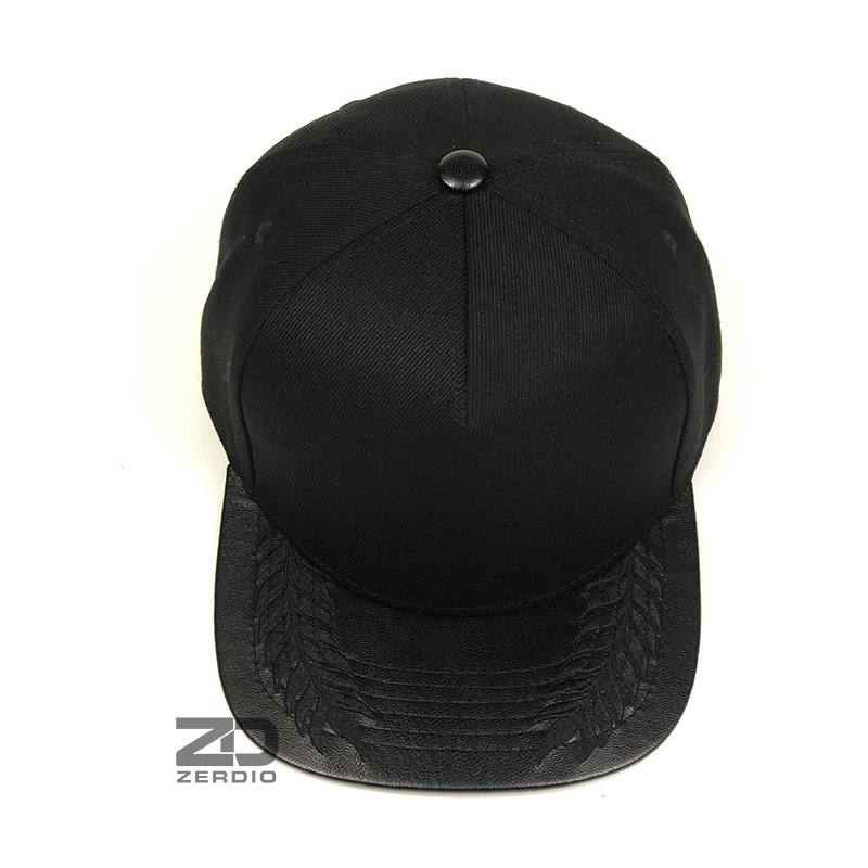 Mũ lưỡi trai hiphop, nón snapback nam nữ lưỡi da màu đen cao cấp - SN96