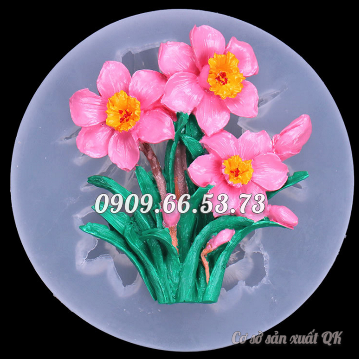 Khuôn rau câu silicon hoa thủy tiên loại 10 cm - Mã số 1484