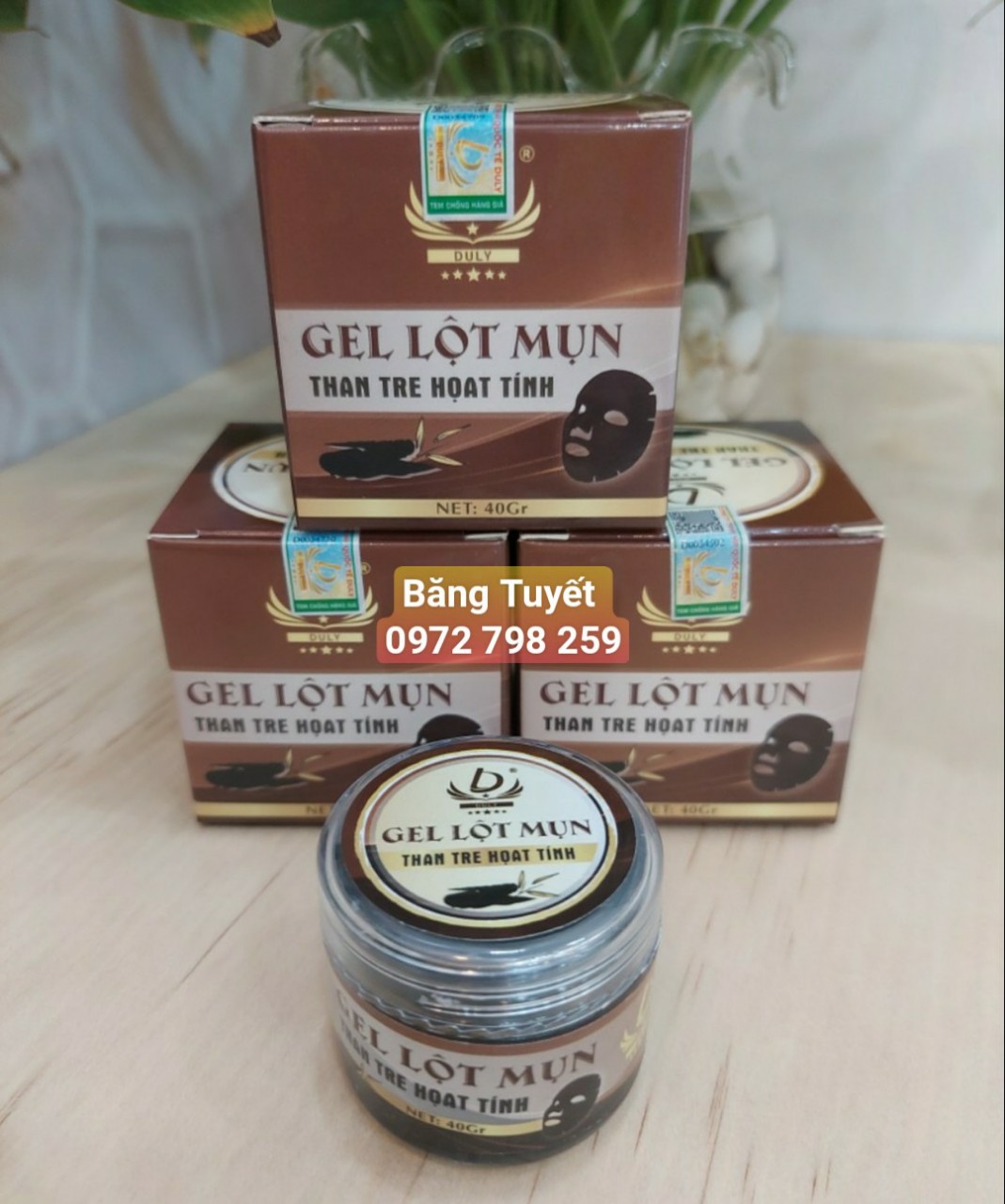 Gel lột mụn than tre hoạt tính DULY 40g gel hut mụn keo lột mụn