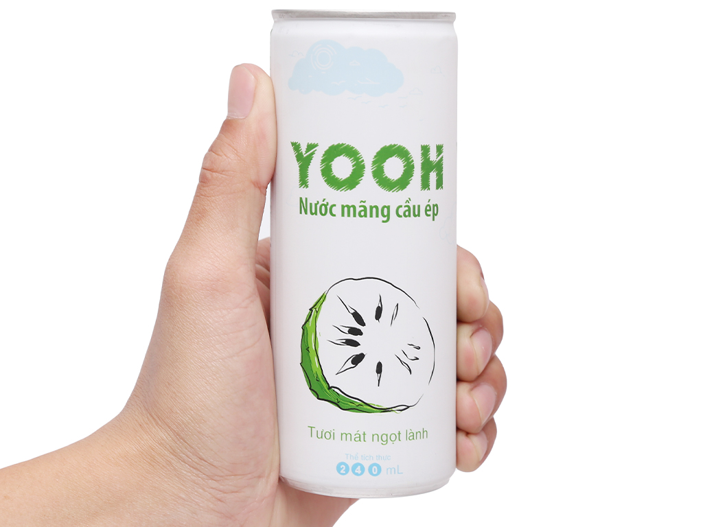 Nước ép mãng cầu từ trái cây tươi YOOH- Lốc 6 lon Bổ sung Vitamin D & các khoáng chất cần thiết cho cơ thể