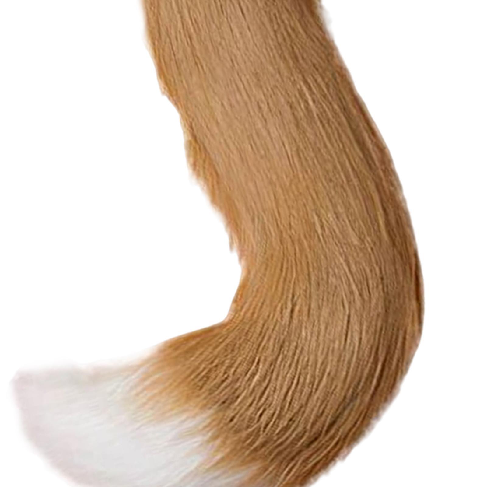 4Pcs Plush Fox Ears and Tail Set Faux Fur Long Tails Party Costume Kits