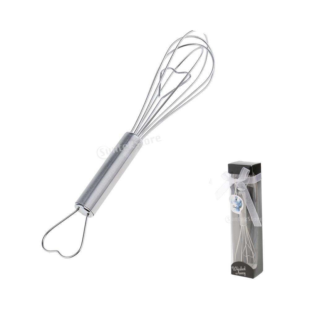 Silver Metal Heart Shaped Cream Milk Egg Beater Hand Whisk Wedding Favors
