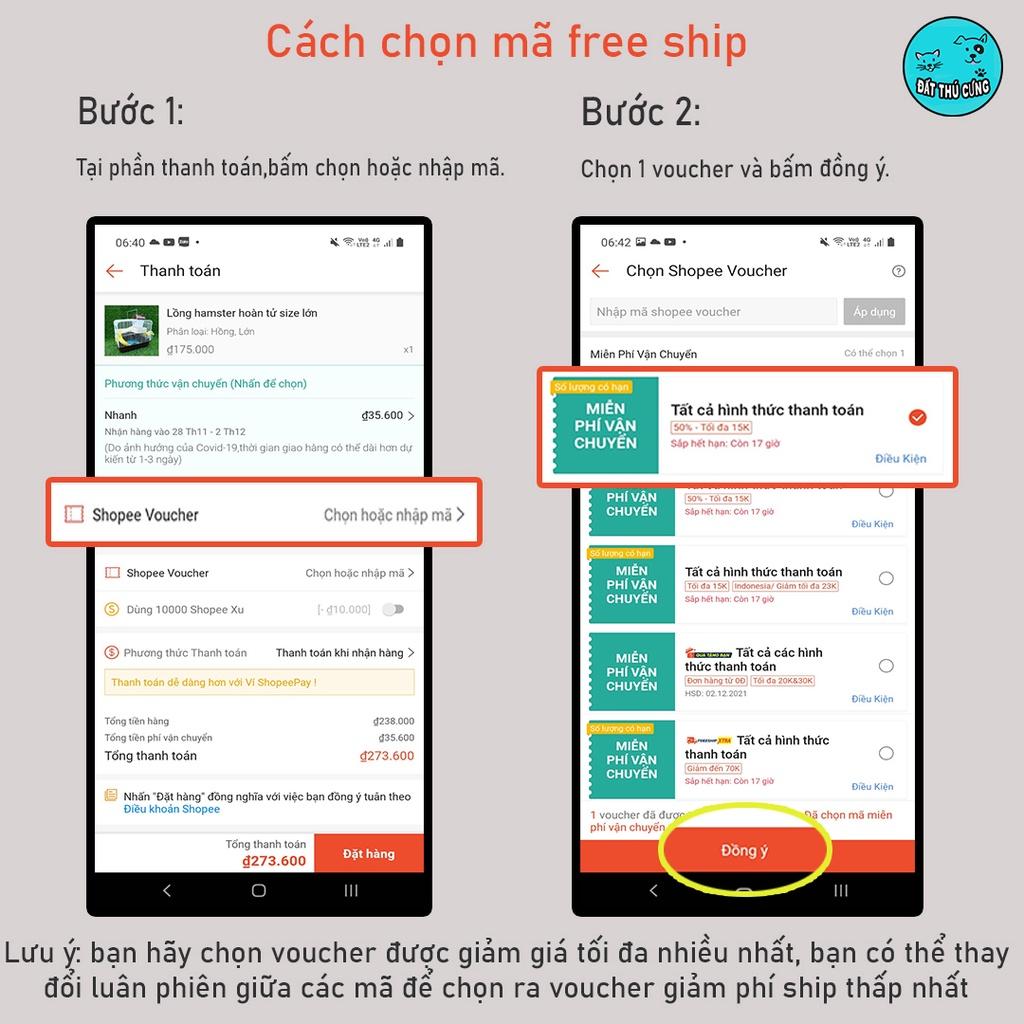 Lồng Hamster ba tầng Size Lớn đầy đủ phụ kiện kèm theo.
