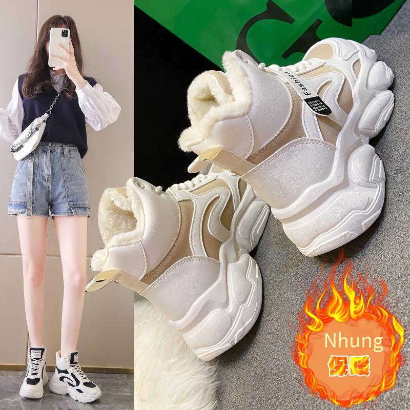 Giá thấp nhất giày nữ giày chạy bộ tăng chiều cao chống trượt giày vải spot ins giày triều