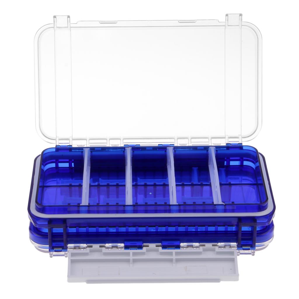 Plastic Two-sided Fishing Lure Box Double Sided Tackle Box Organizer
