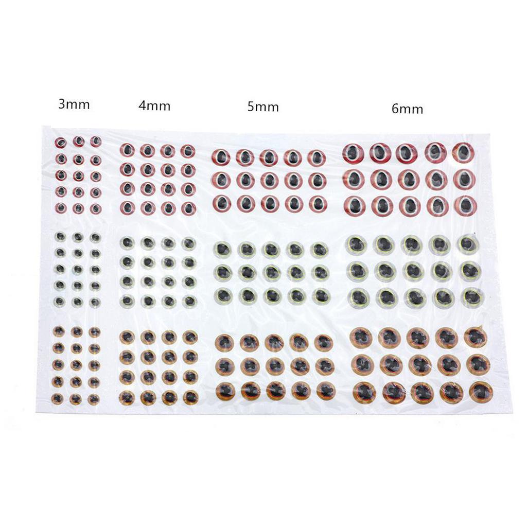 183pcs Fishing Lure Eyes 3D Holographic Eyes Fly Tying Jigs Crafts DIY Red White