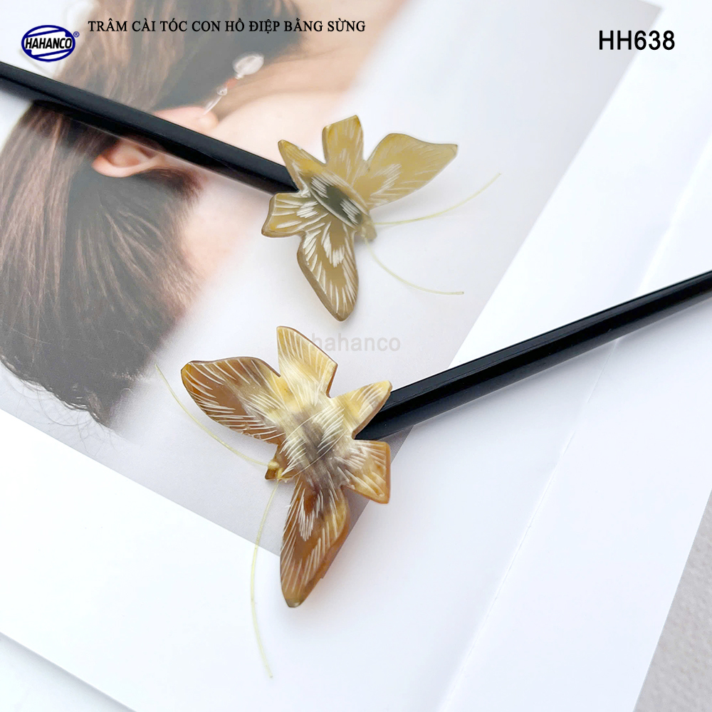 Trâm Cài Tóc Hồ Điệp Bằng Sừng HAHANCO Phụ Kiện Cài Tóc Cho Phái Nữ - HH638