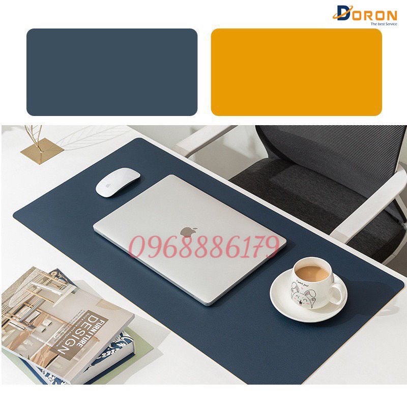 Thảm Lót Chuột Cỡ Lớn, Dùng Được Hai Mặt - Da PU Chống Nước - Doron HD01 - Kiêm Deskpad Thảm Da, Trải Bàn Làm Việc - Hàng Nhập Khẩu