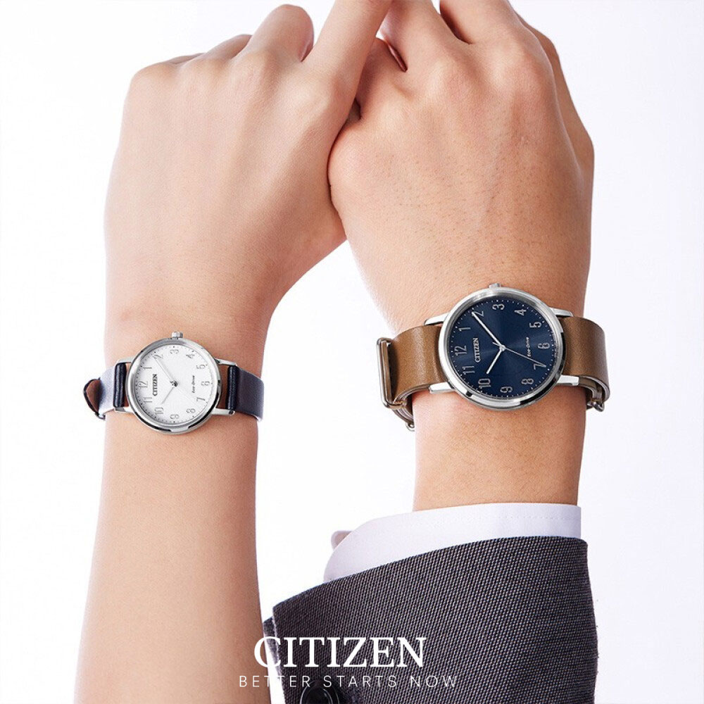 Đồng Hồ Nữ Citizen Dây Da EM0571-16A - Mặt Trắng