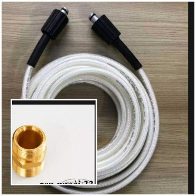 Dây rửa xe 10m ,15m & 20m và ren nối bằng đồng ren 22mm