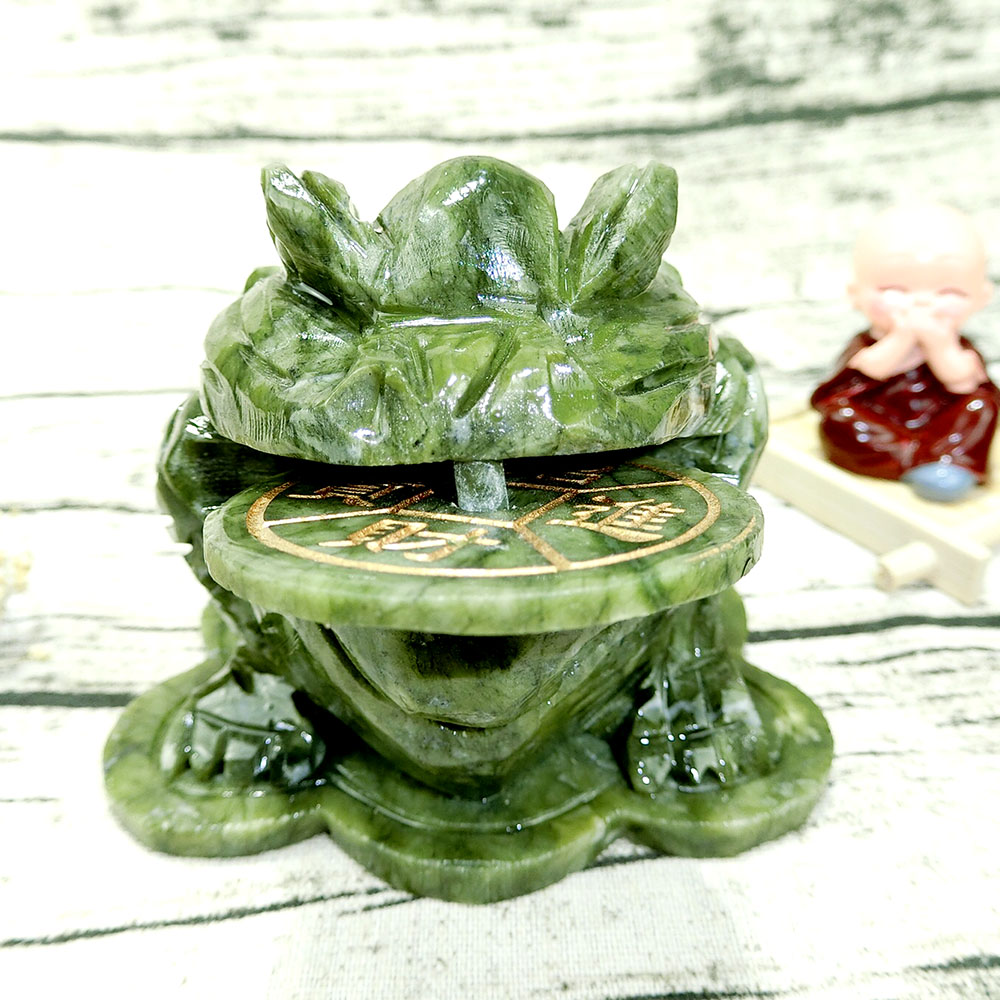 Tượng Thiềm Thừ Phong Thủy Ngậm Tiền Đá Caxidon - Tài Lộc Vào Nhà - Vượng Khí Xung Túc