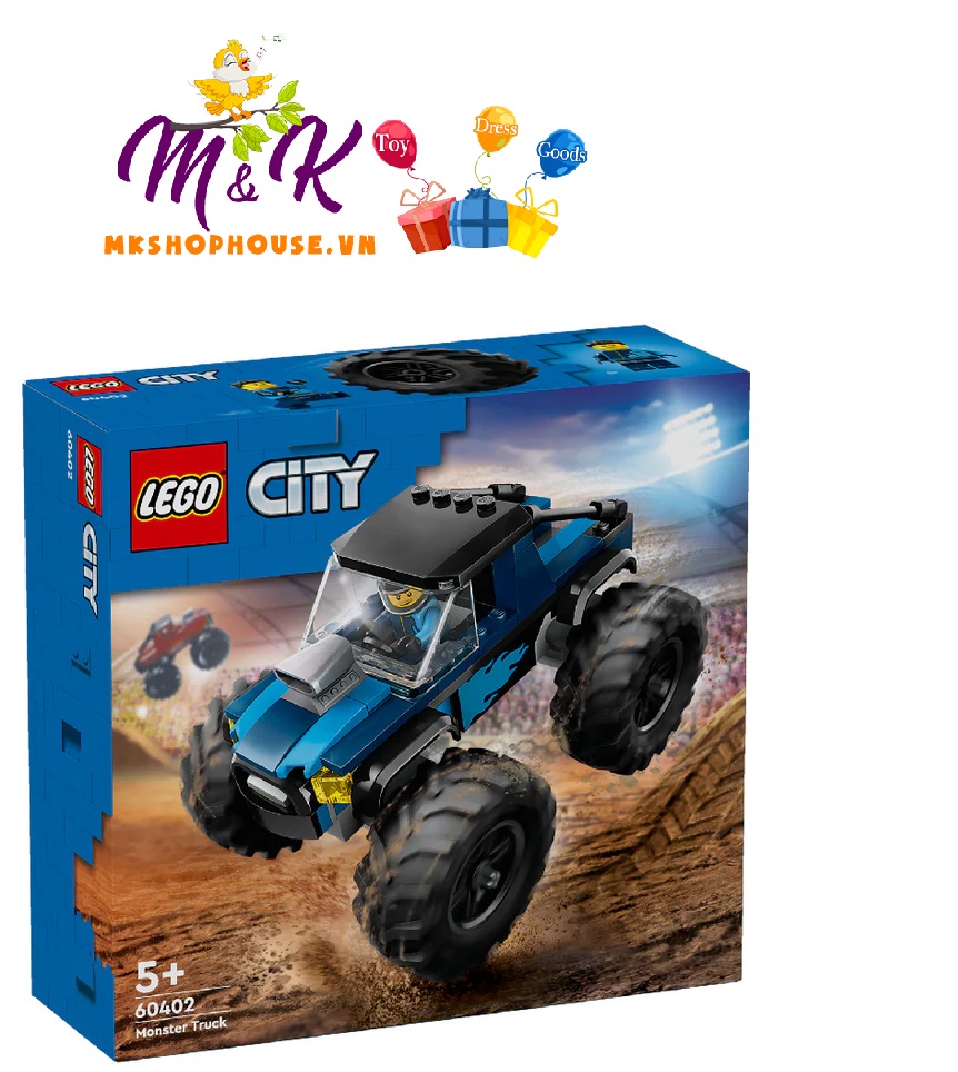 LEGO CITY 60402 Đồ chơi lắp ráp Chiến xe Monster xanh dương (148 chi tiết)