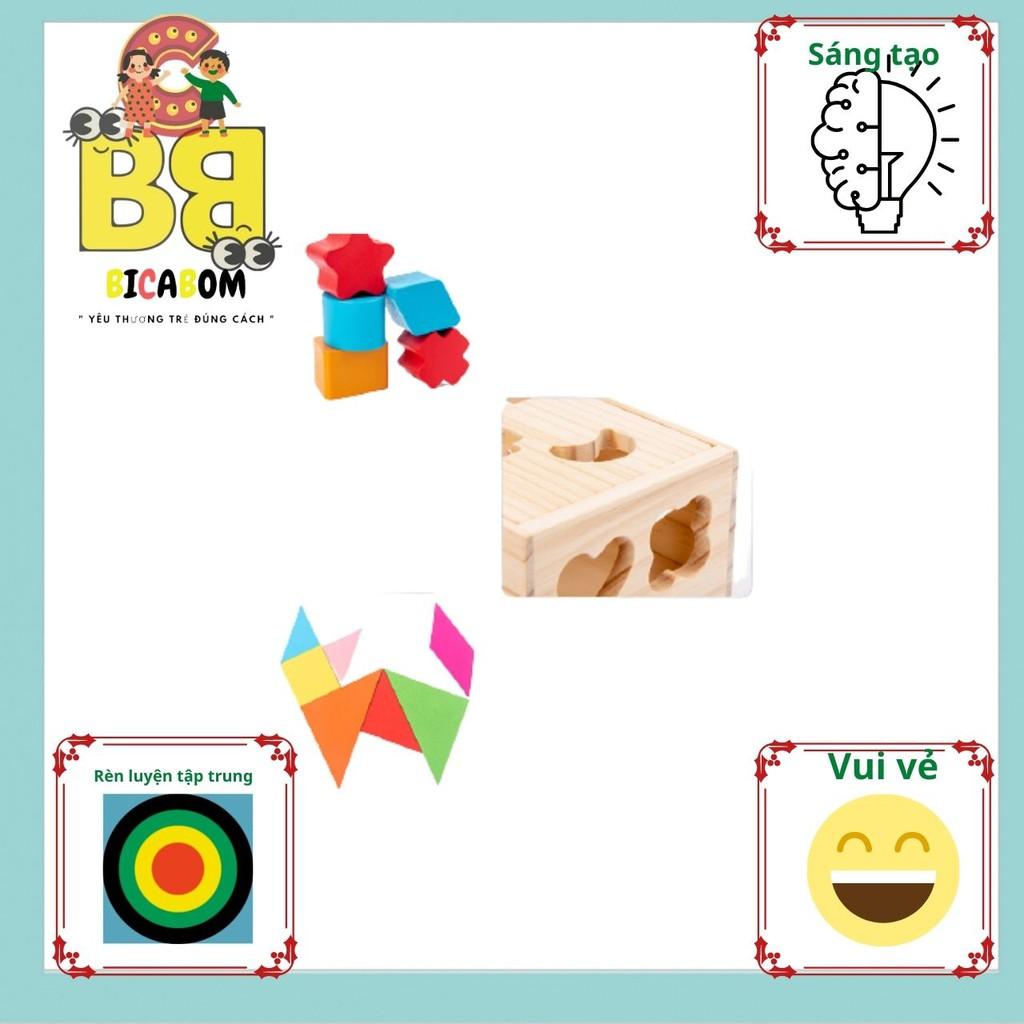 Đồ chơi giáo dục sớm cho bé ô tô hộp thả hình khối Bc35