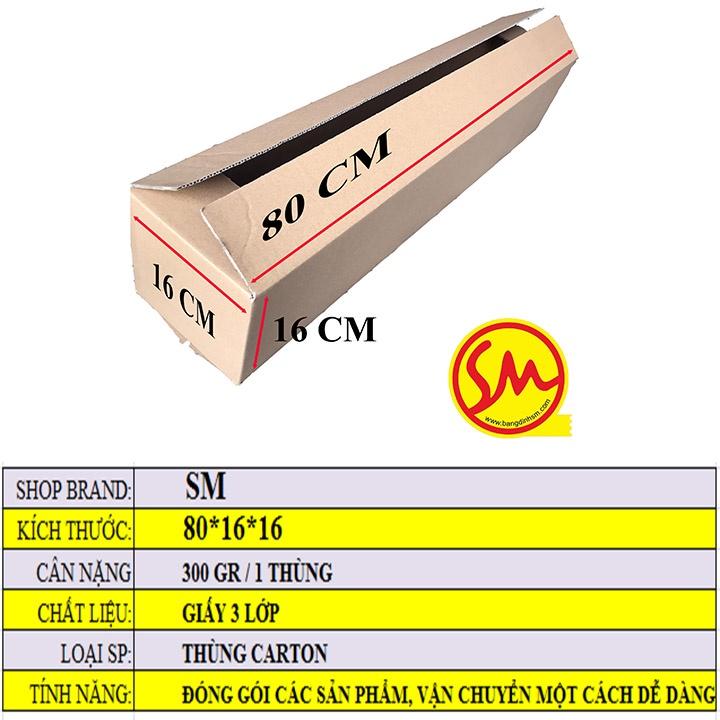 80x16x16 THÙNG CARTON, HỘP GIẤY CARTON DÀI 3 lớp sóng B chuyên dùng ĐÓNG GÓI CÁC SẢN PHẨM, VẬN CHUYỂN MỘT CÁCH DỄ DÀNG