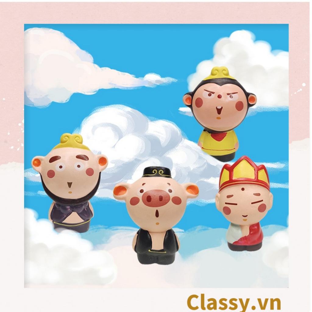 Chậu cây mini Classy hình thầy trò đường tăng siêu dễ thương, tặng kèm hạt mầm PK1567