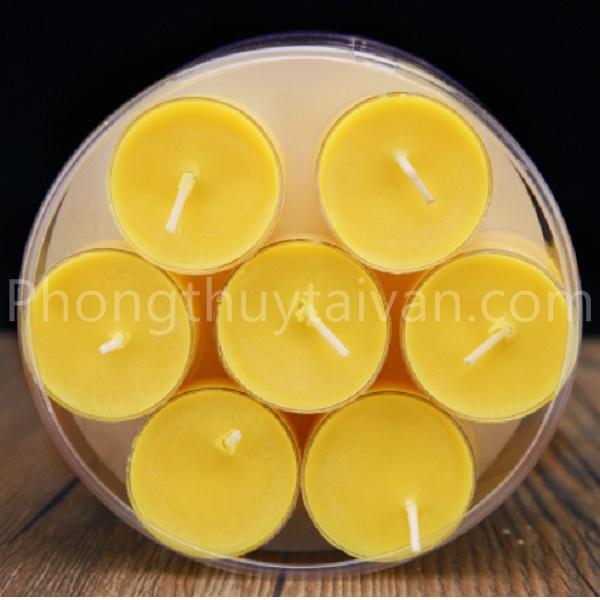 Nến Bơ sáp màu VÀNG,ĐỎ 4h 28 Viên thơm không khói
