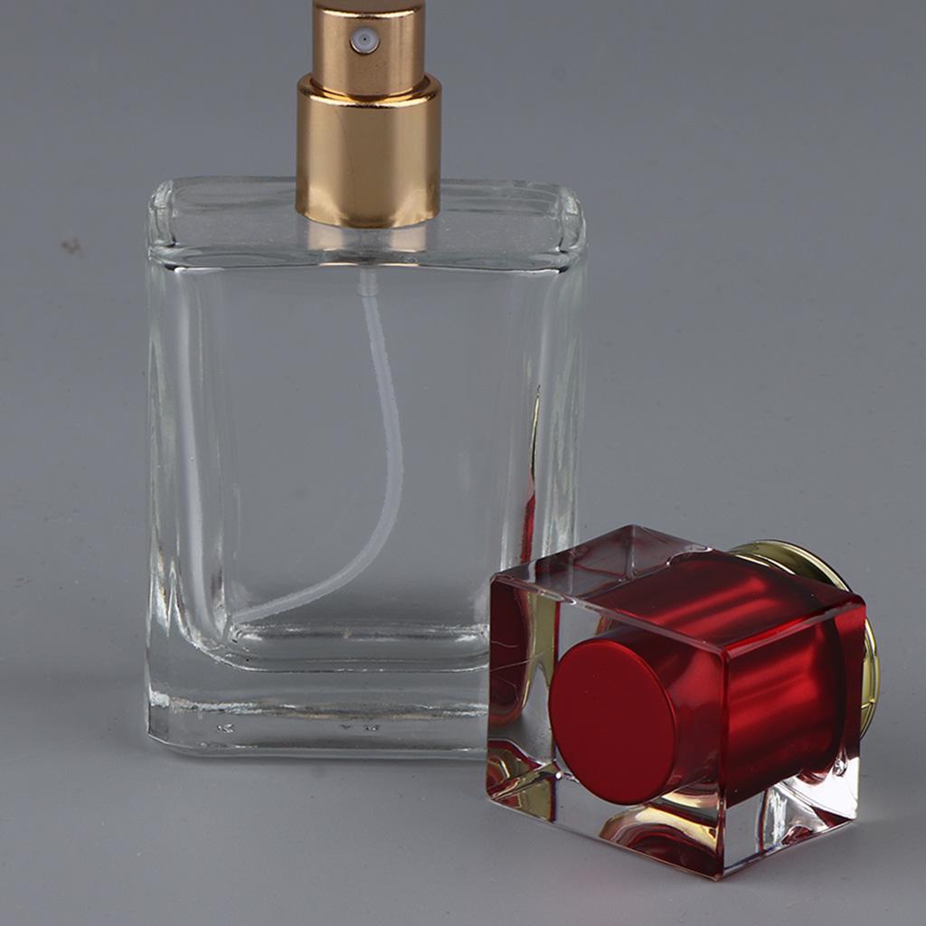 2pcs Empty Perfume Atomizer Sprayer Bottles w/ Black/Red for Travel 50ml