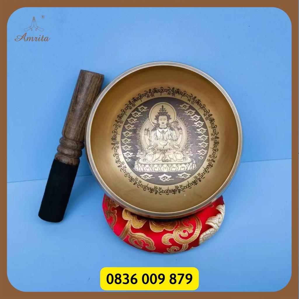 Chuông Xoay Nepal họa tiết Quan Âm Tứ Thủ - AVALOKITESVARA