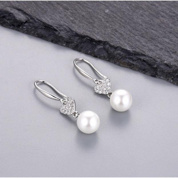 Bông Tai Bạc 925 Hình Trái Tim Dễ Thương - Trường Thịnh Ngọc Trai