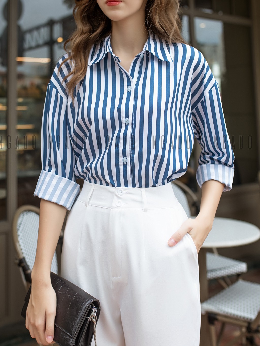 Quần trắng ống suông NGADO