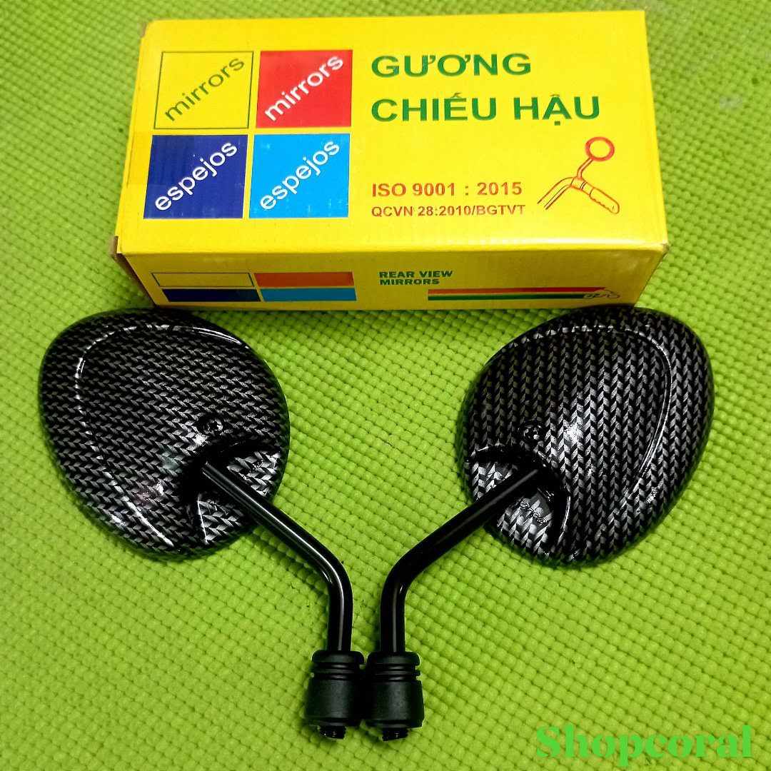 CẶP KÍNH TAI MÈO K-SOURE SƠN CACBON GẮN CÁC LOẠI XE