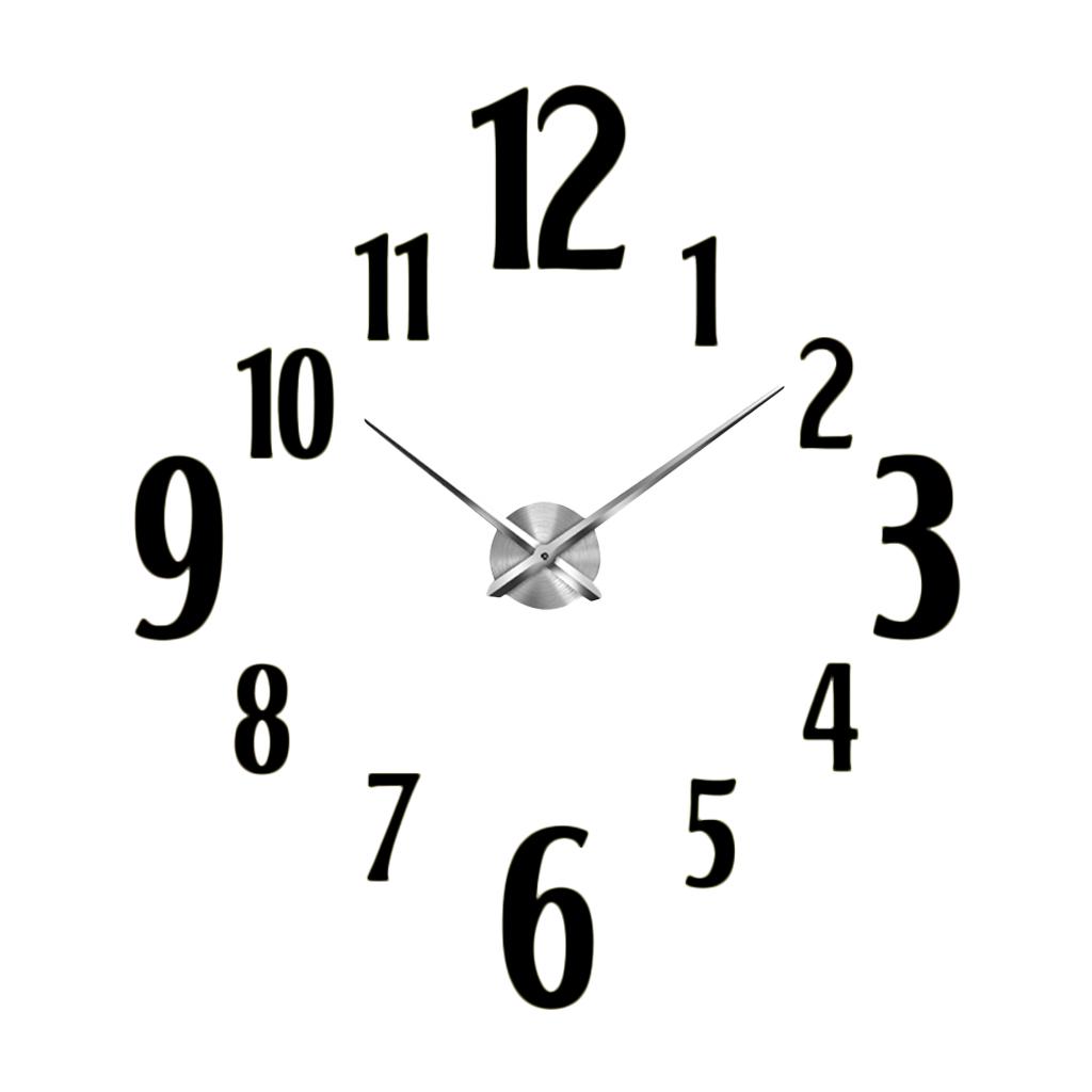 Acrylic Mirror Surface Wall Clock Sticker for Home Office DIY Decor-Golden