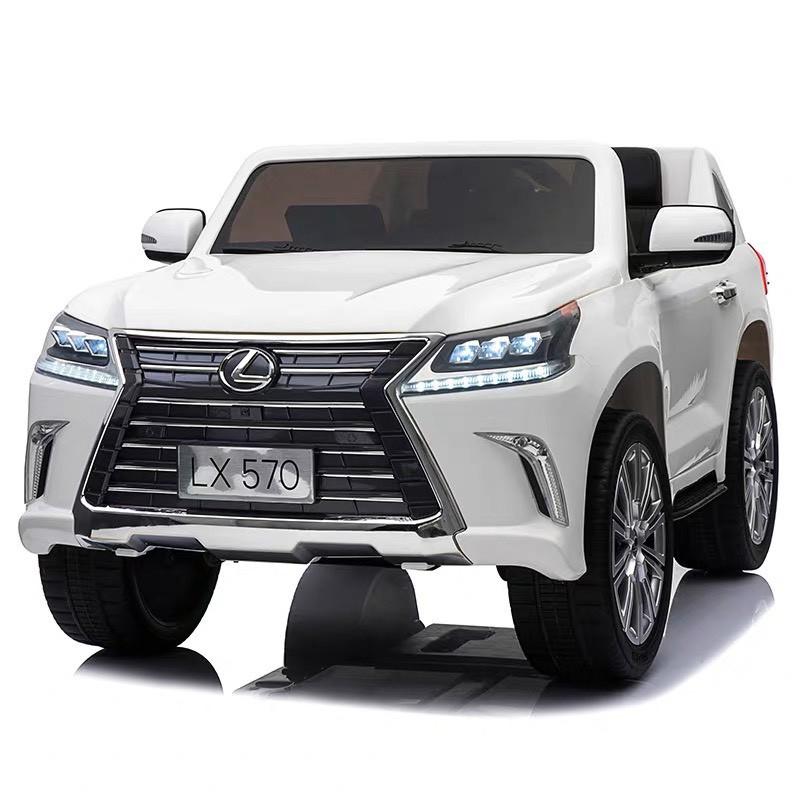 Ô tô xe điện trẻ em điều khiển và tự lái LEXUS 570 bánh hơi, ghế da cao cấp, sơn tĩnh điện (Đỏ-Trắng-Xanh-Đen)