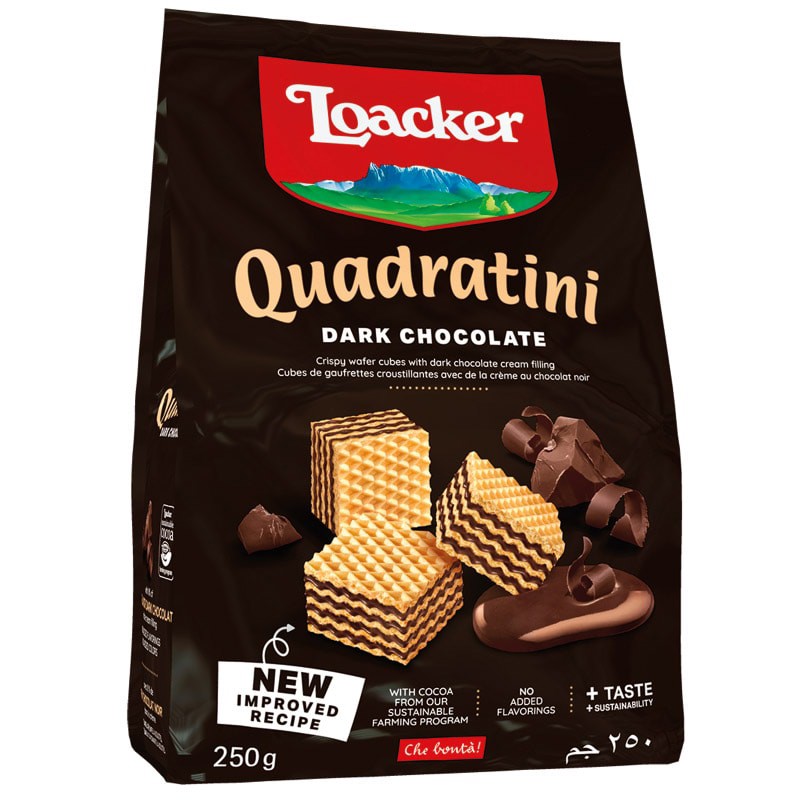 Bánh xốp Loacker Quadratini Dark Chocolate 250g