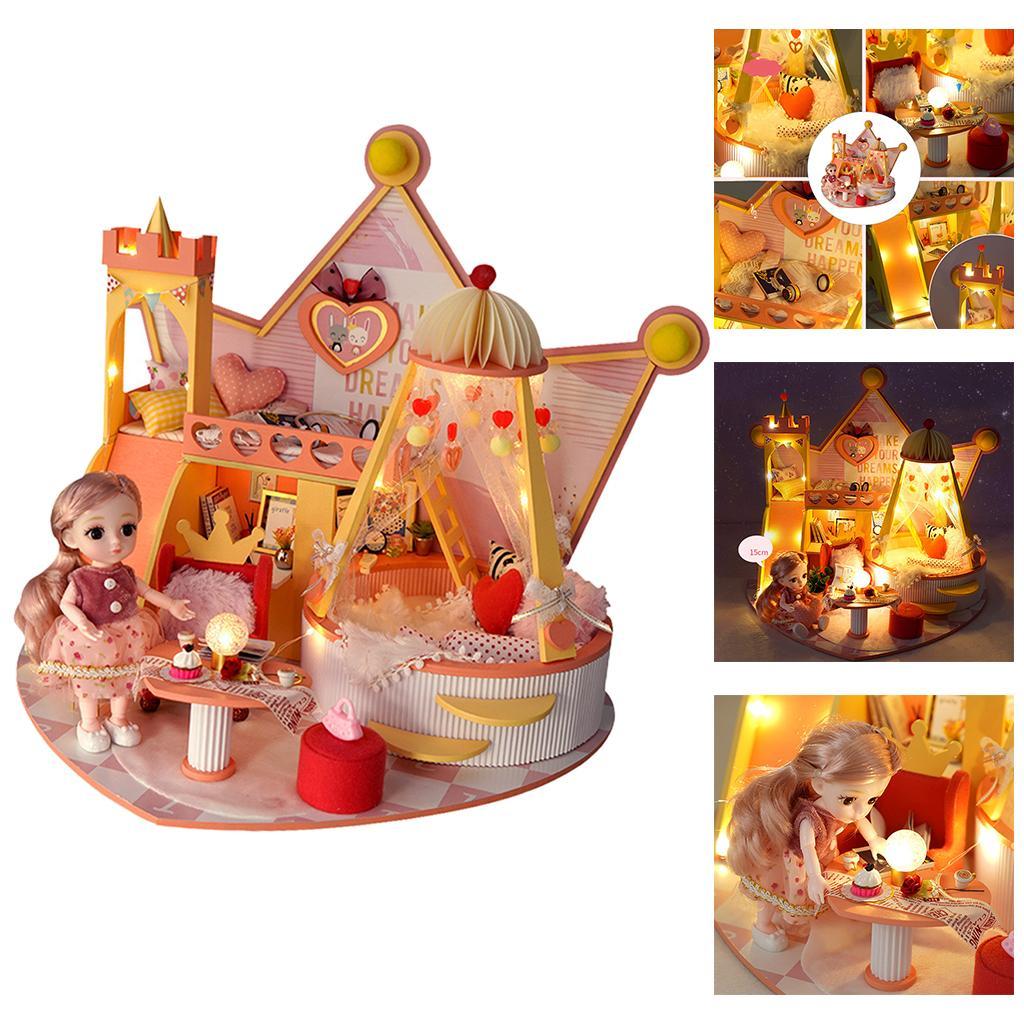 Apartments Dollhouse Miniature Furniture Kit Doll House Building Toy