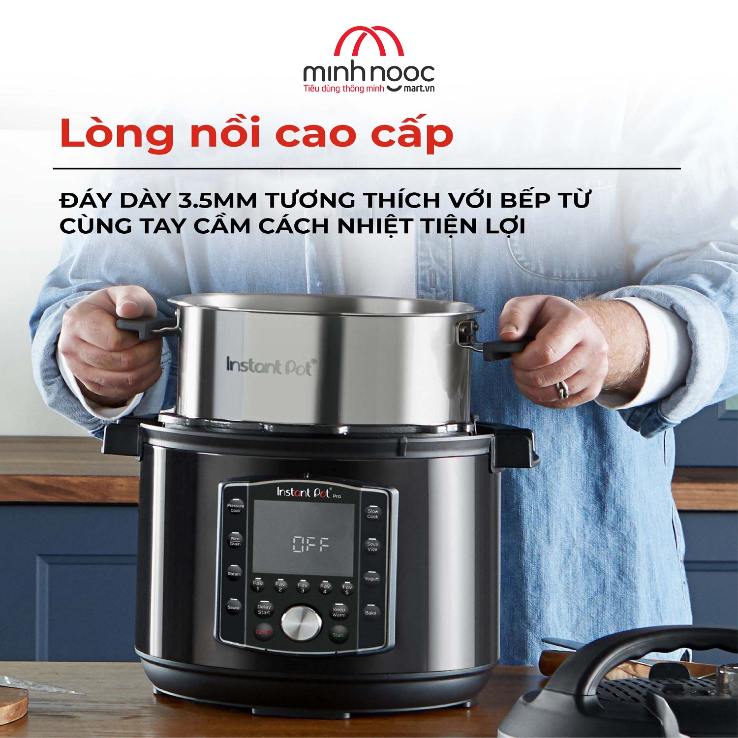 [ Hàng chính hãng Instant Pot ] Nồi áp suất điện đa năng Instant Pot Pro 10-in-1, Dung tích 5.7 Lít, 10 tính năng trong 1 (10-in-1)