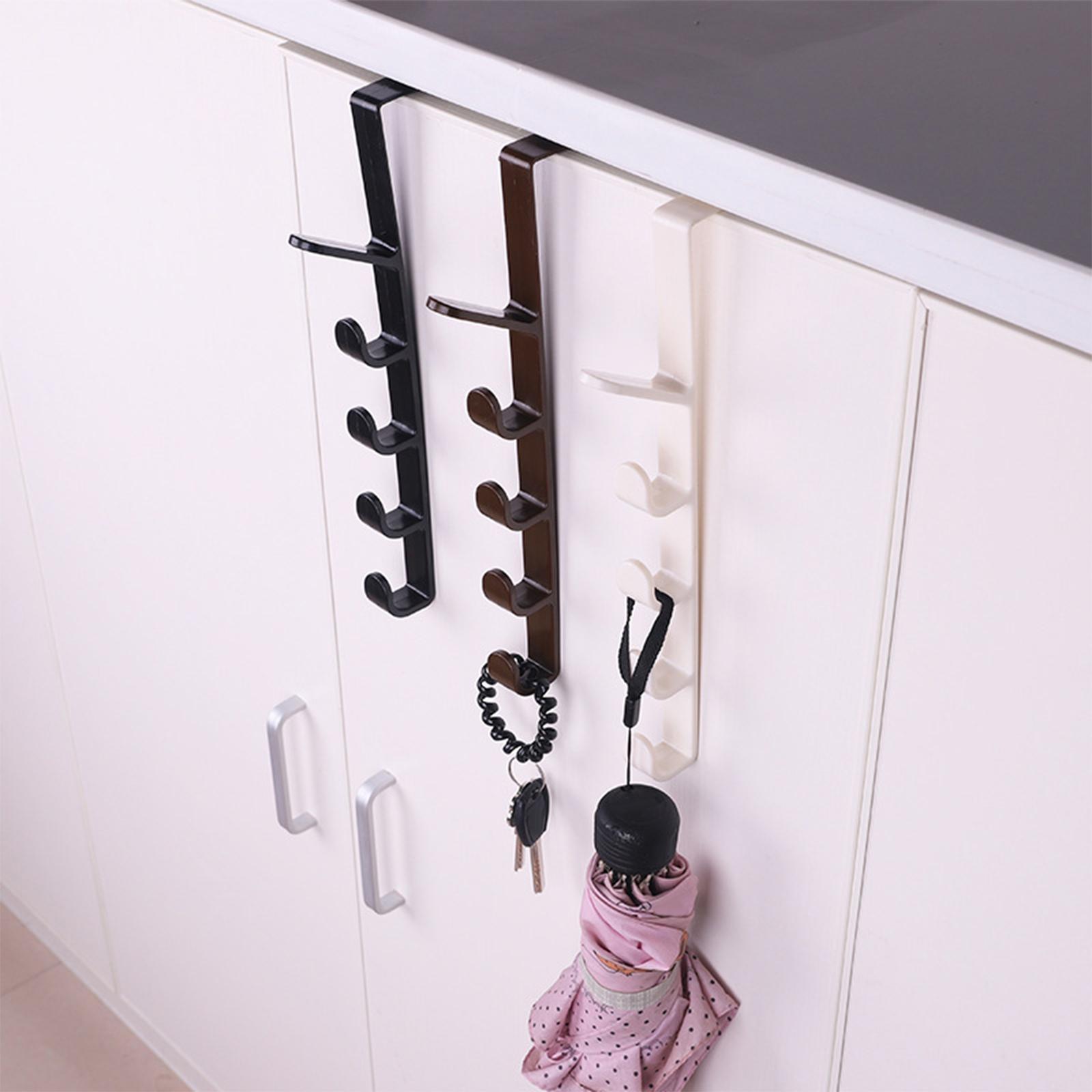 Door Hook with 5 Hooks Behind The Door for Hanging Clothes Kitchen Bathroom