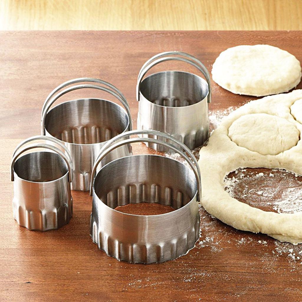 5x Cake Mold Baking Accessory Creative Cookie Cutters Stainless Steel Circle -