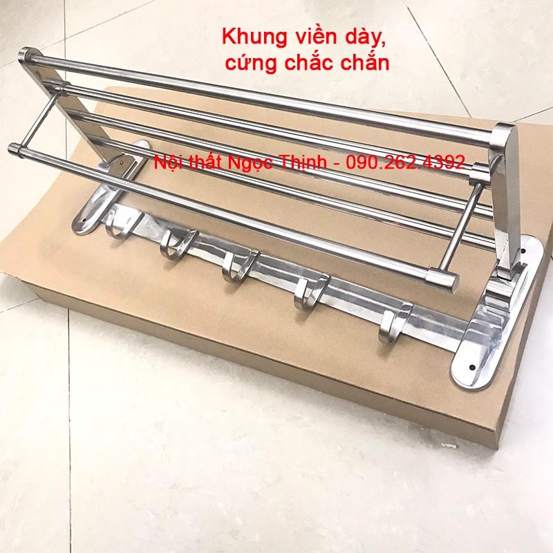 Kệ treo khăn tắm GẬP LÊN XUỐNG MKT-06 inox304 cao cấp máng khăn tầng đa năng