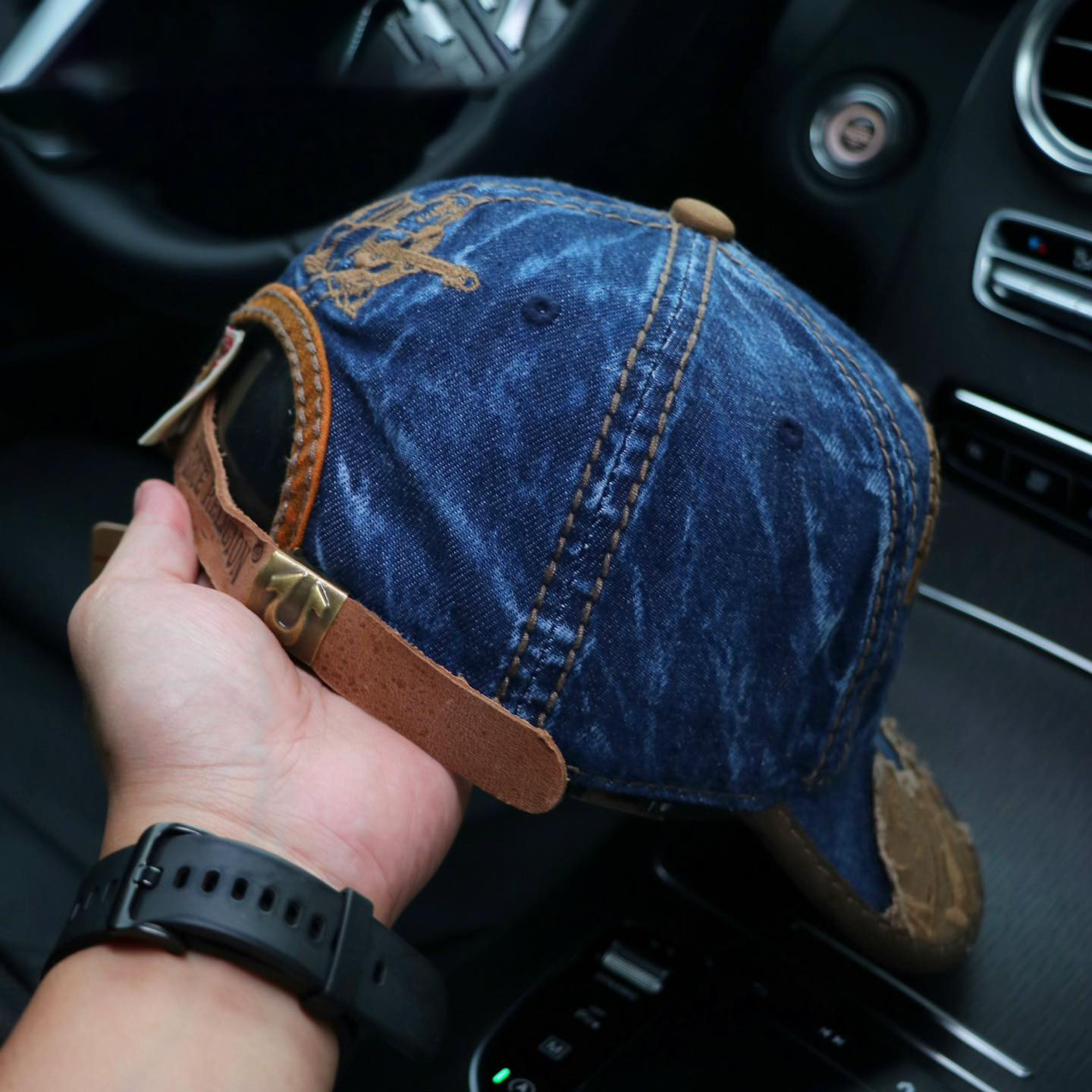 Nón kết, mũ lưỡi trai Ông Địa đàn 79 phối vải jeans form đẹp thời trang đường phố