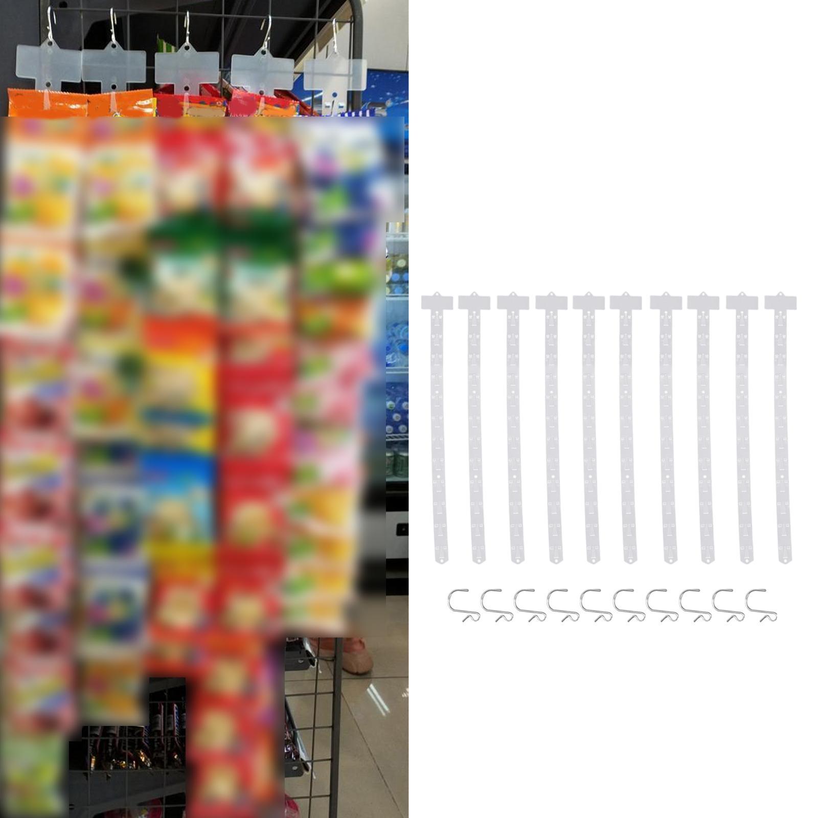 10Pcs Shop Hanging Strips Retail Hanging Holder Supermarket Shelf Hanger